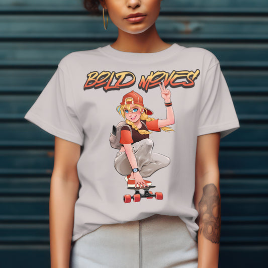 Bold Moves T-Shirt – Empowering Skateboarding Graphic for Women